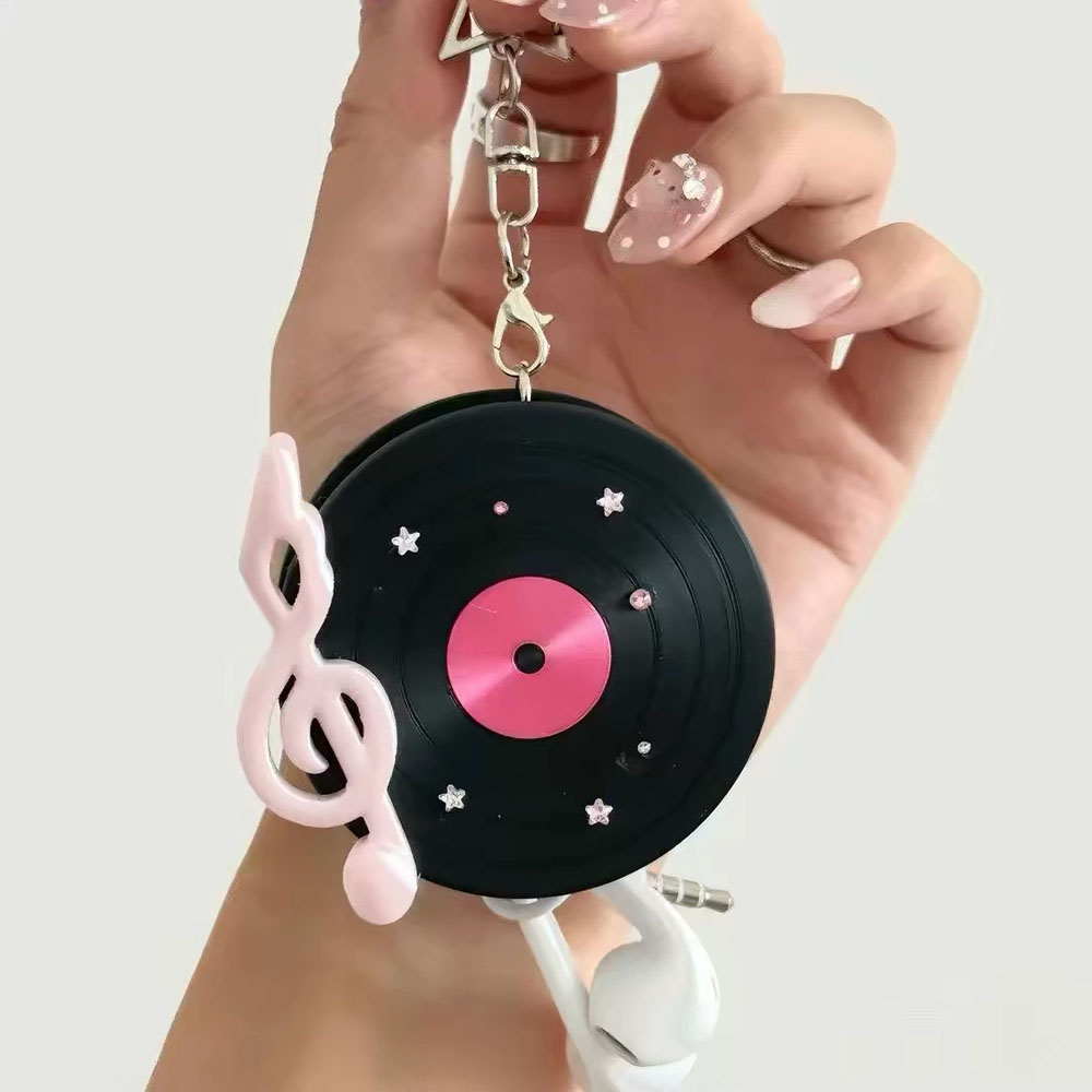Cable Winder Keychain - منظم كابلات على شكل قرص فينيل
