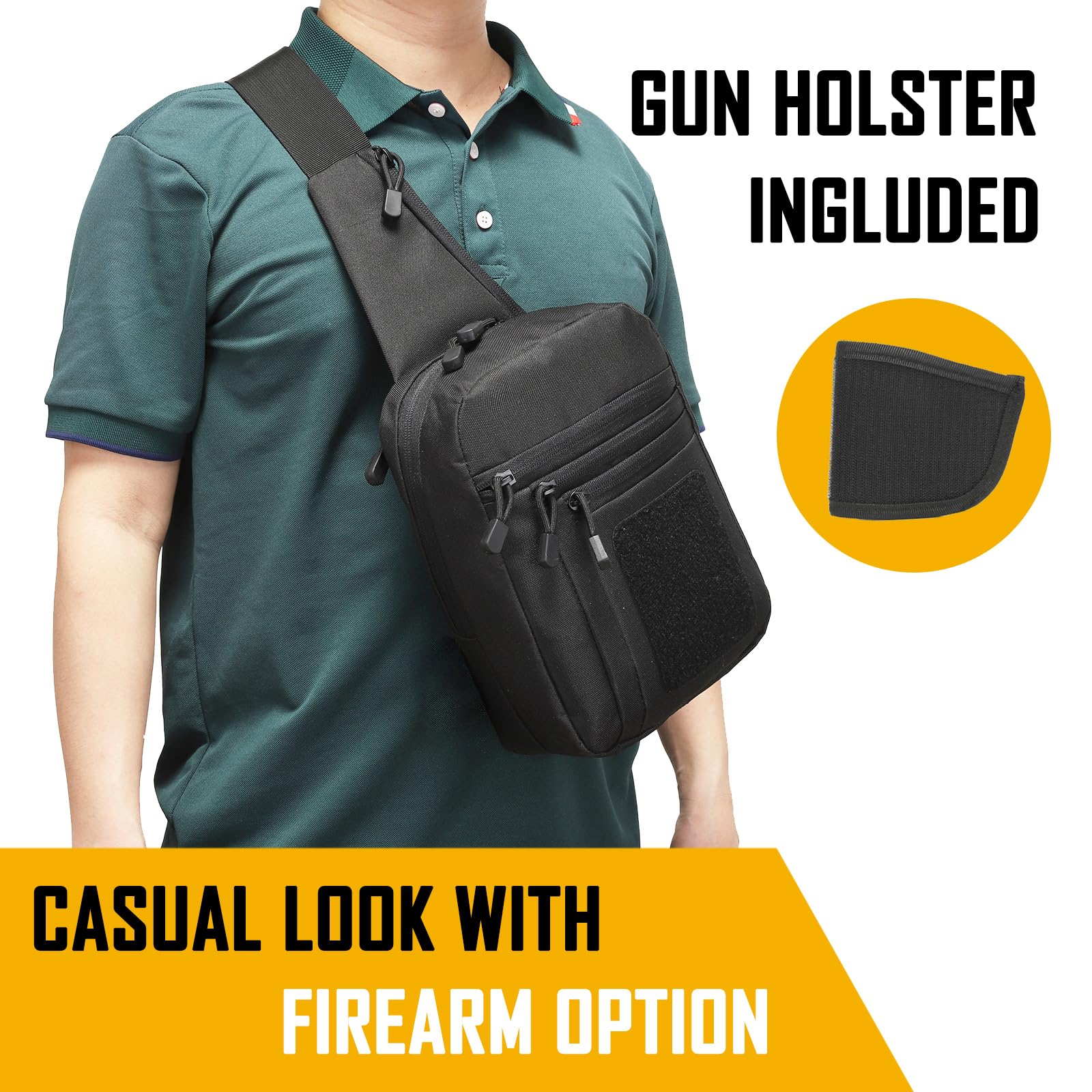 Edc Carry Pouch - حقيبة كروس مخفية للرجال، حقيبة حبال
